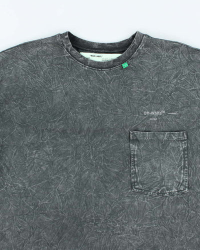 Off White Main Label Marble Overdyed Wash Graphic T-Shirt - XL
