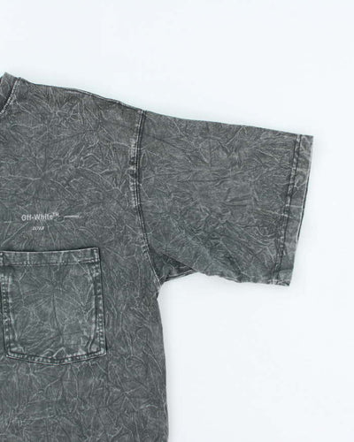 Off White Main Label Marble Overdyed Wash Graphic T-Shirt - XL