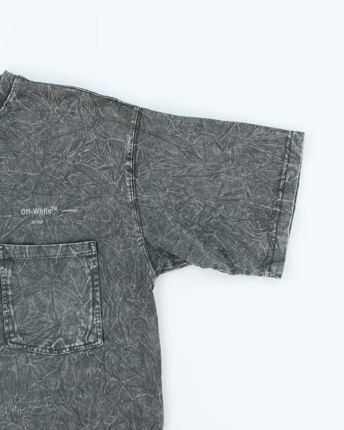 Off White Main Label Marble Overdyed Wash Graphic T-Shirt - XL
