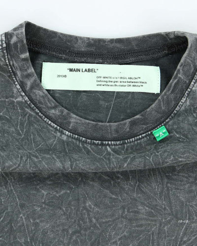 Off White Main Label Marble Overdyed Wash Graphic T-Shirt - XL