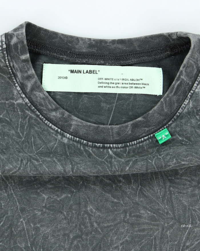 Off White Main Label Marble Overdyed Wash Graphic T-Shirt - XL