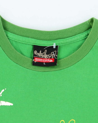 Vintage 2000's Quiksilver Embroidered Logo T-Shirt - L