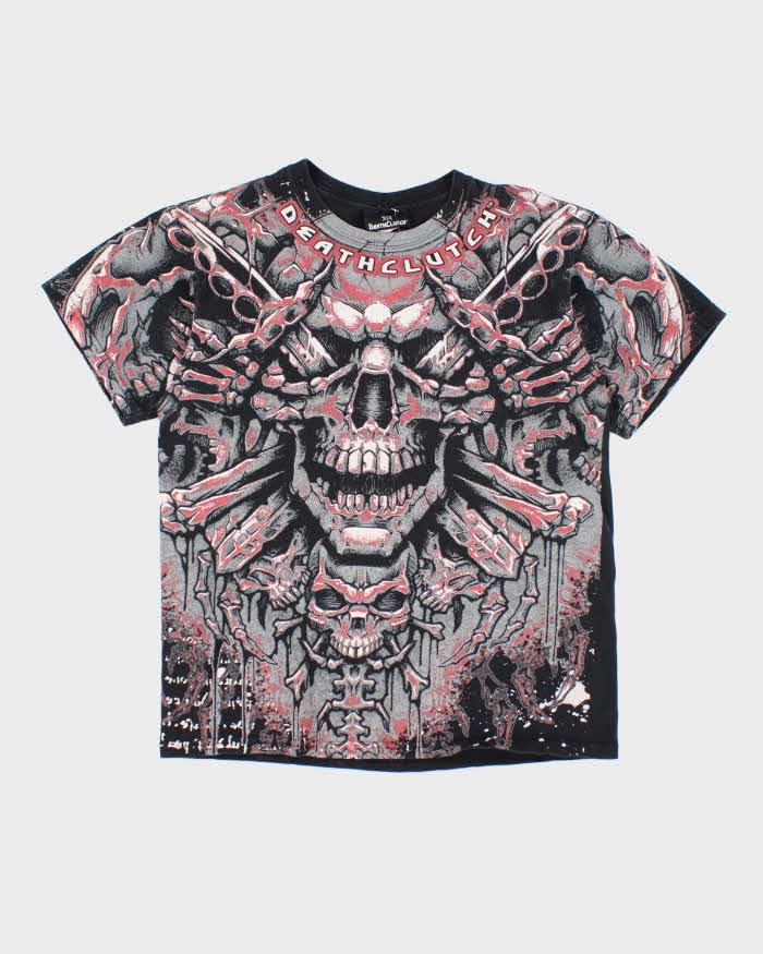Vintage Y2K Death Clutch Gothic Style All Over Print T-Shirt - M
