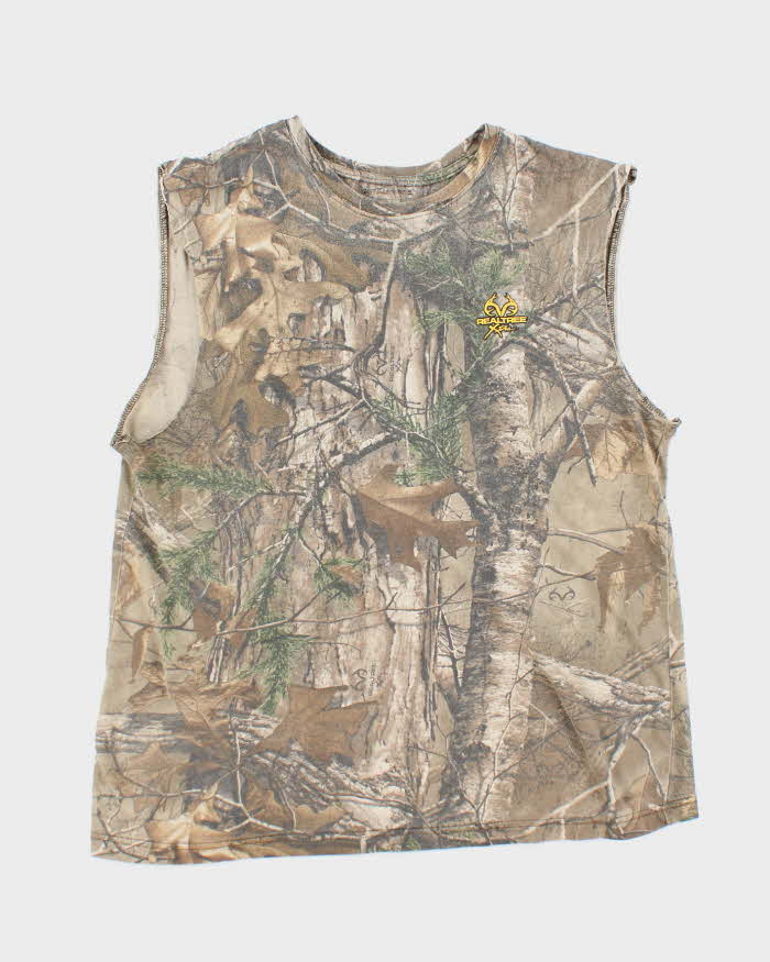 Vintage 2000's Real Tree Camouflage Cut Off T-Shirt - M