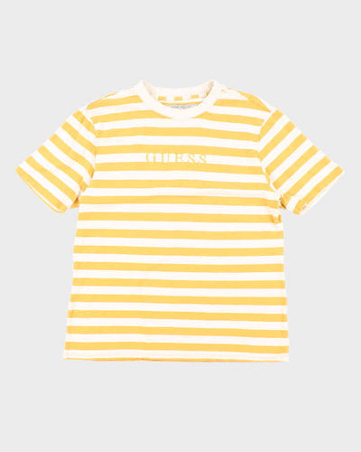 Vintage 90's Guess Embroidered Striped T-Shirt - M