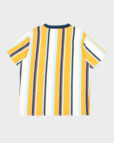 Vintage 90's Guess Striped Embroidered Logo T-Shirt - L