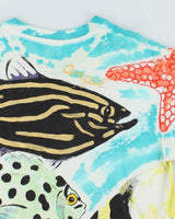 Vintage 90's Single Stitch Painted Fishes All Over Print T-Shirt - M