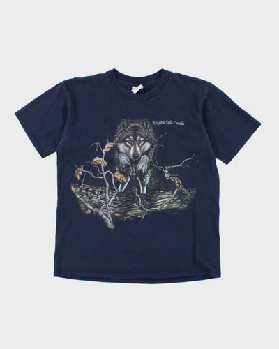 Vintage 90's Niagara Falls Canada Wolf Graphic T-Shirt - L