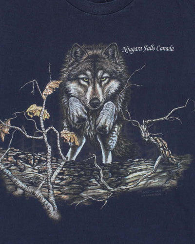 Vintage 90's Niagara Falls Canada Wolf Graphic T-Shirt - L