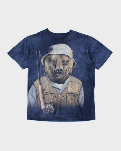 Vintage 2000's The Mountain Fishing Bear Graphic T-Shirt - M
