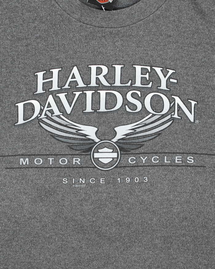 Vintage Y2k 00s Harley Davidson Waffle T-shirt - L