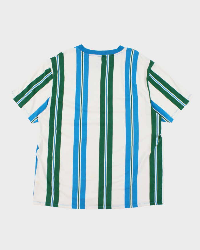 Vintage 90's Guess Striped Embroidered Logo T-Shirt - XL