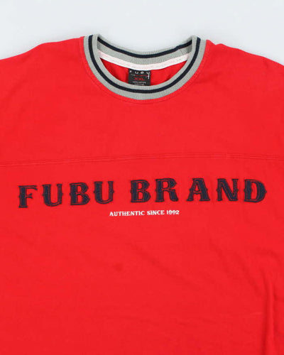 Vintage 90's Fubu Brand Oversized Patched Logo T-Shirt - XXL