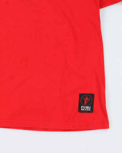 Vintage 90's Fubu Brand Oversized Patched Logo T-Shirt - XXL