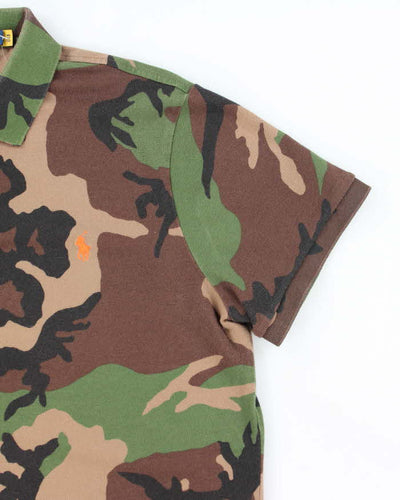 Vintage Y2k 00s Polo Ralph Lauren Camouflage Polo Shirt - L