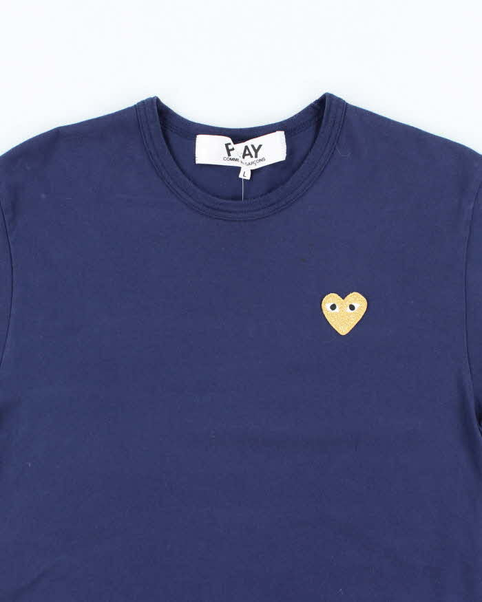 Comme Des Garcons Navy Short Sleeve T-shirt - L