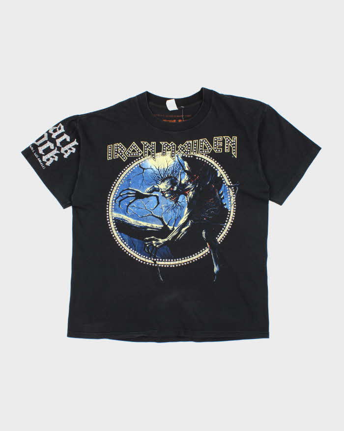 Vintage 90s Iron Maiden Rhinestone Single Stitch T-shirt- L