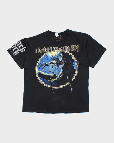 Vintage 90s Iron Maiden Rhinestone Single Stitch T-shirt- L