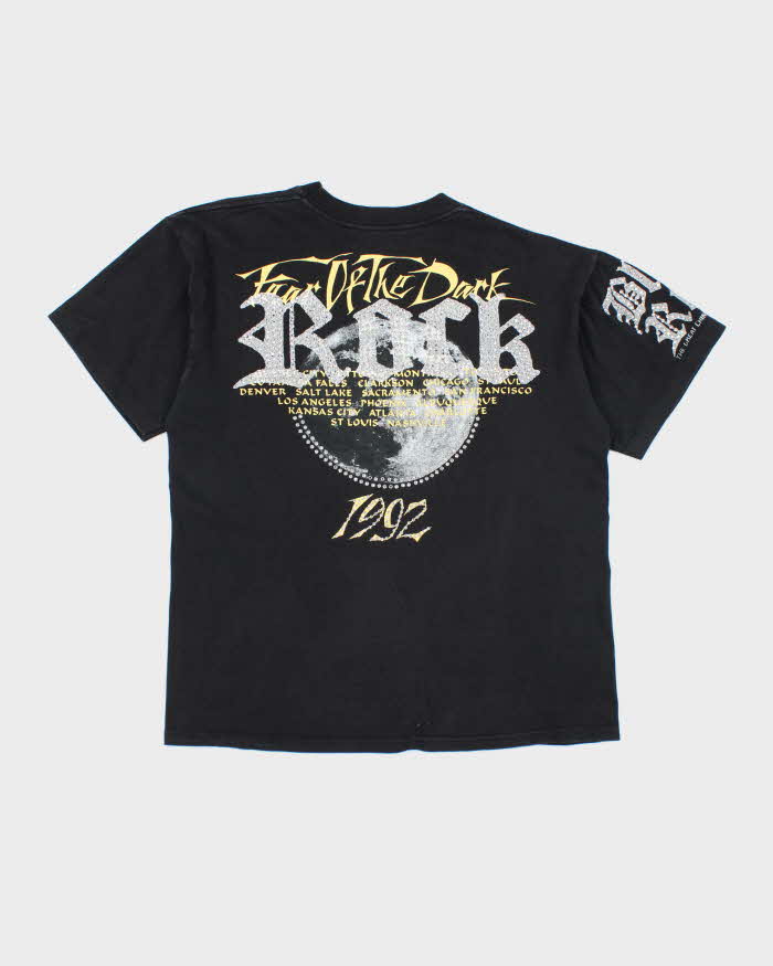 Vintage 90s Iron Maiden Rhinestone Single Stitch T-shirt- L