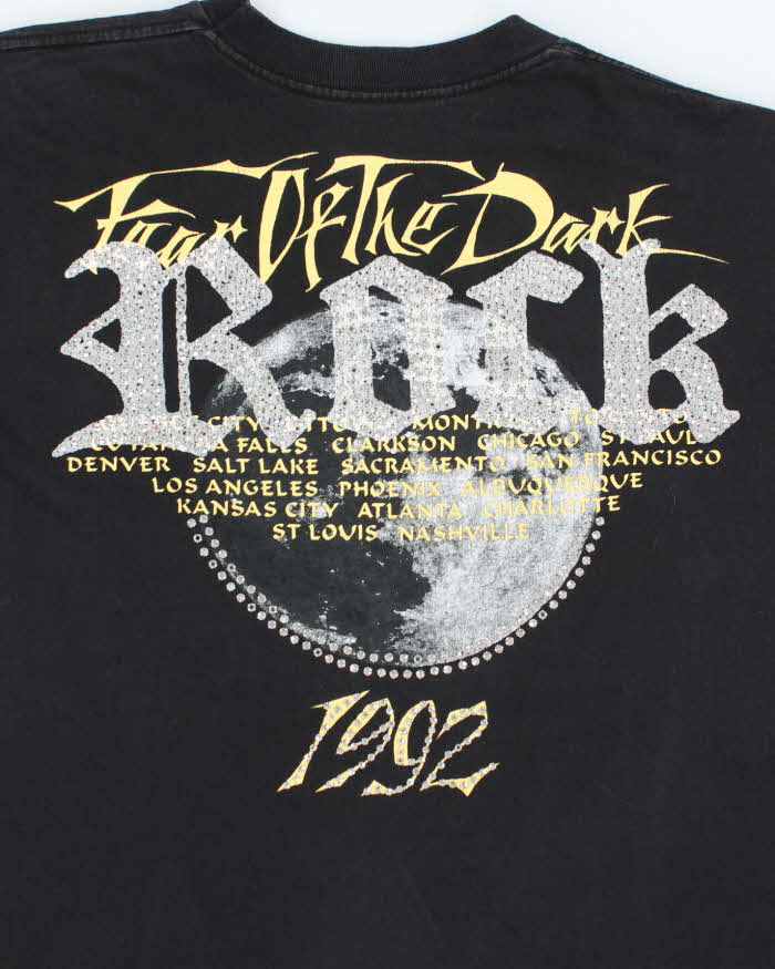 Vintage 90s Iron Maiden Rhinestone Single Stitch T-shirt- L