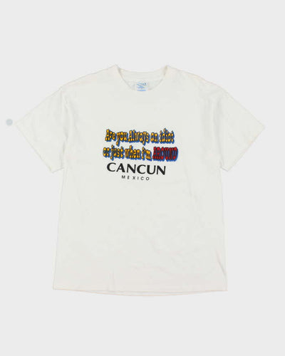 Vintage Y2K Cancun Souveinir Slogan T-Shirt - L