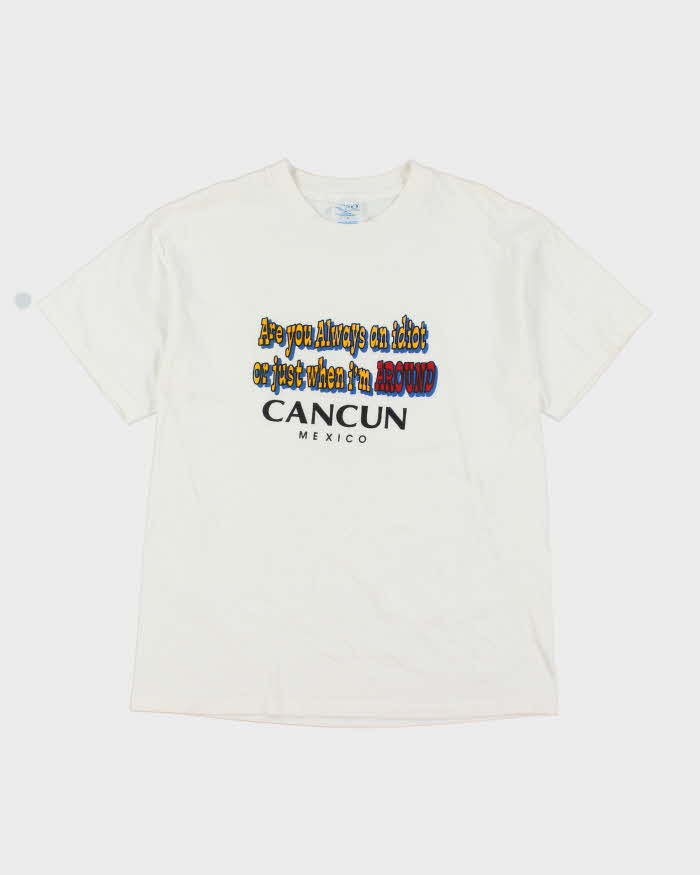 Vintage Y2K Cancun Souveinir Slogan T-Shirt - L