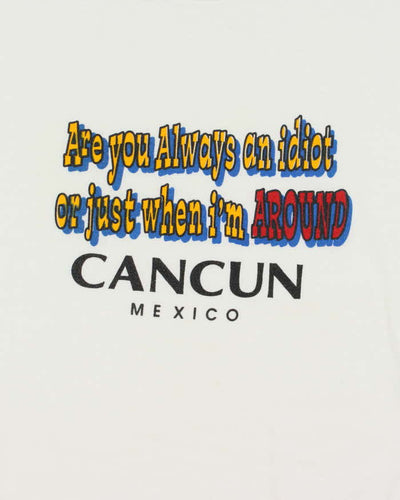 Vintage Y2K Cancun Souveinir Slogan T-Shirt - L
