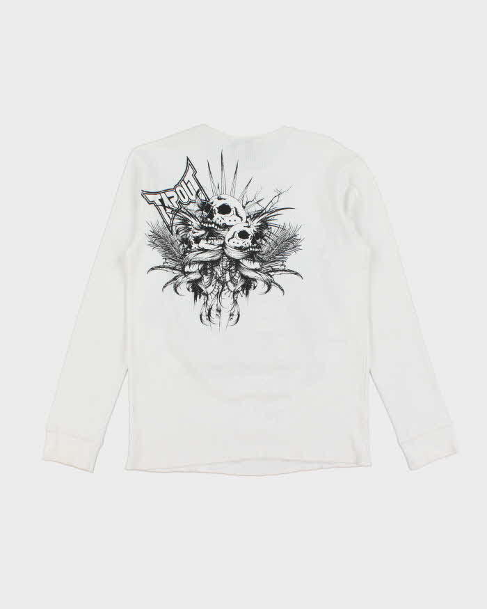 Vintage Y2K Tap Out Graphic Print Waffle Long-sleeved T-Shirt - S