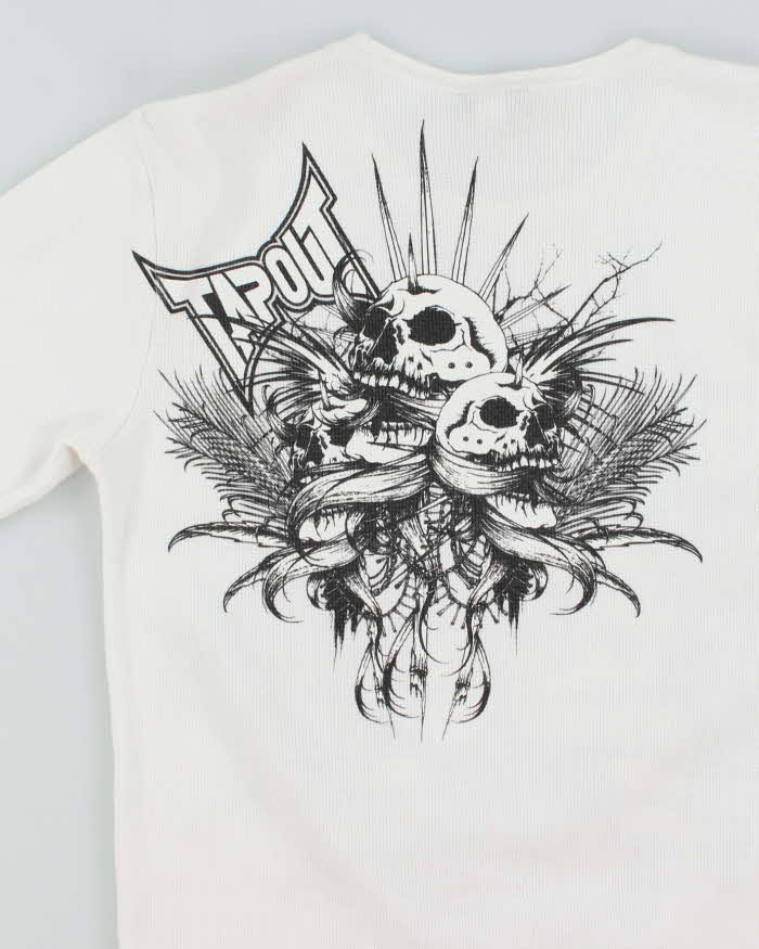 Vintage Y2K Tap Out Graphic Print Waffle Long-sleeved T-Shirt - S