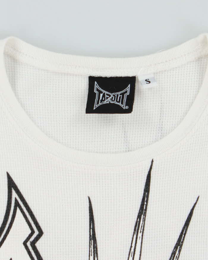 Vintage Y2K Tap Out Graphic Print Waffle Long-sleeved T-Shirt - S