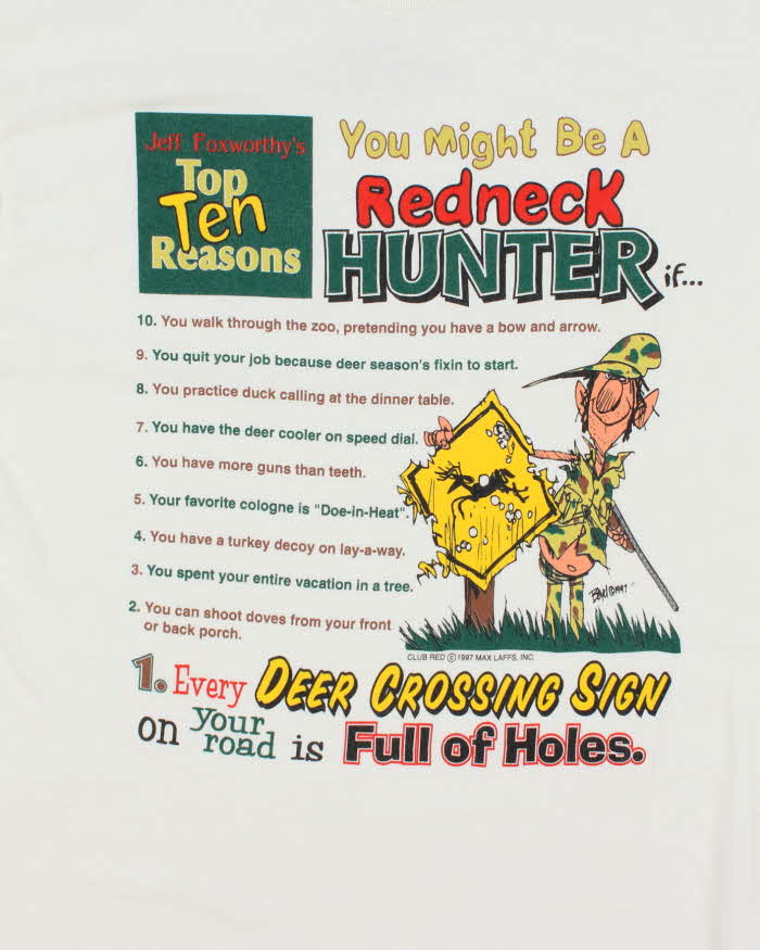 Vintage 2000's Redneck Hunter Comedy Graphic T-Shirt - L