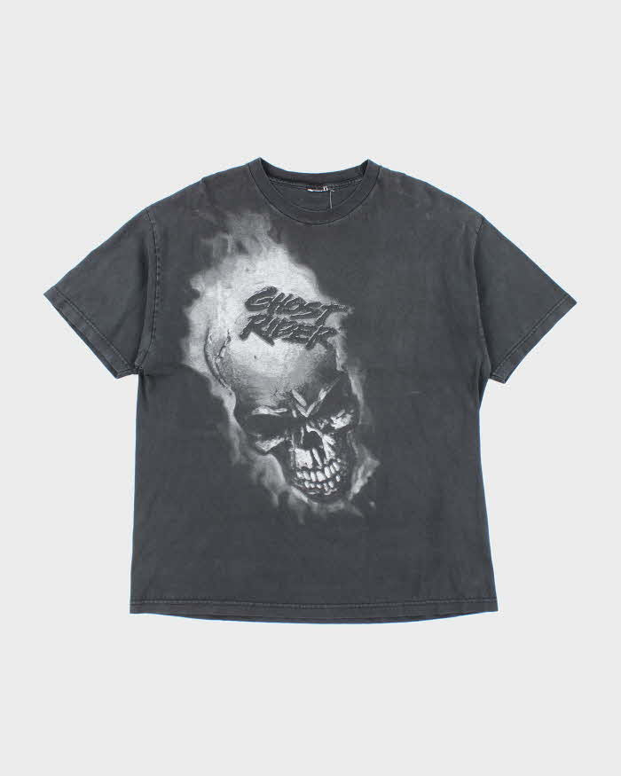Vintage Ghost Rider Flaming Head Faded T-Shirt - L