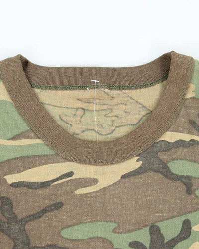 Vintage 90s Camouflage Single Stitch T-shirt - M