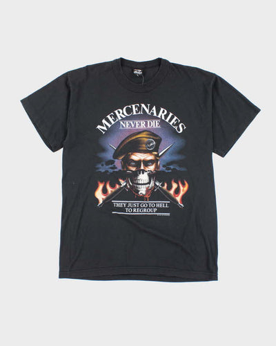 Vintage 80s Mercenaries Never Die Single Stitch T-shirt - L