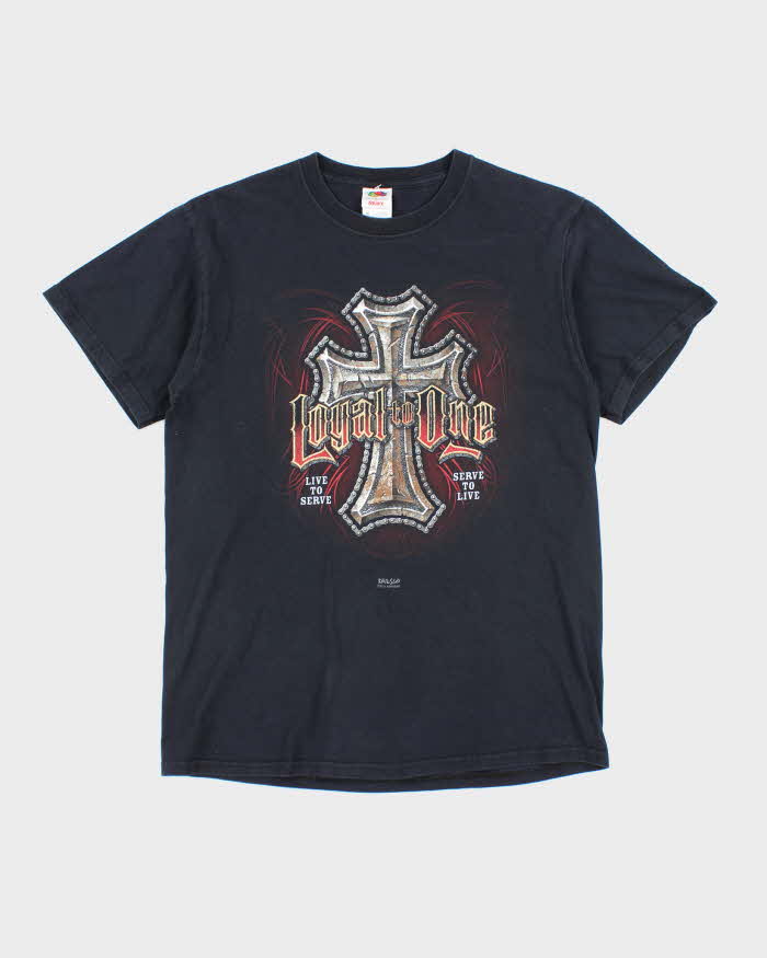 Vintage Loyal To One Crucifix Graphic T-shirt- M