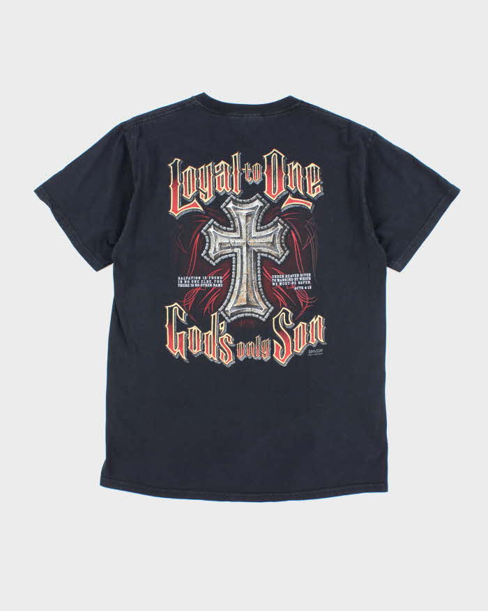 Vintage Loyal To One Crucifix Graphic T-shirt- M
