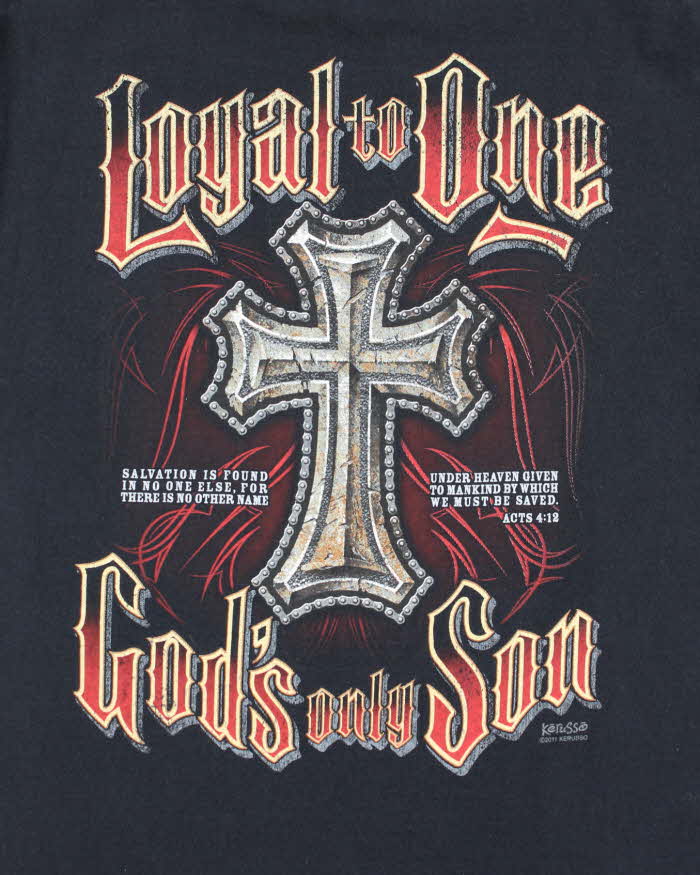 Vintage Loyal To One Crucifix Graphic T-shirt- M
