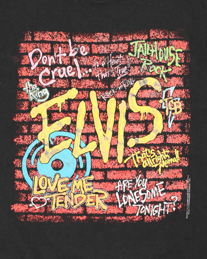 Vintage Elvis Presley Graffiti T-shirt - XL