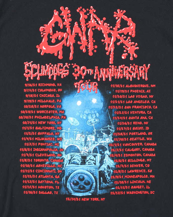 Vintage GWAR Scumdogs xxx Live 30th Anniversary T-shirt - XXL