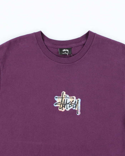 Vintage Stussy Holographic Logo T-shirt - M