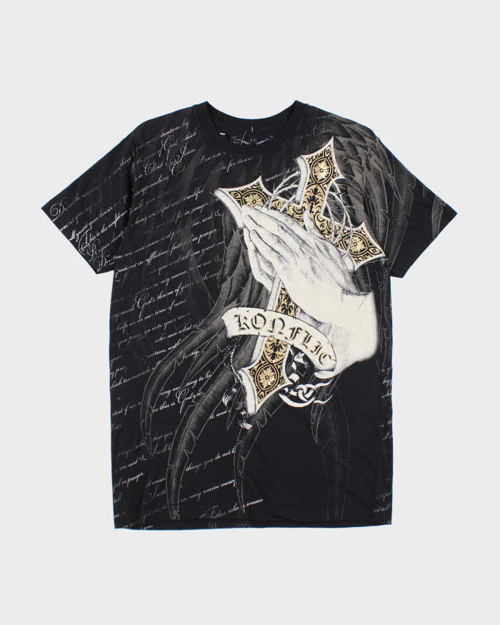 Vintage Y2k 00s Konflic All Over Print T-shirt - M