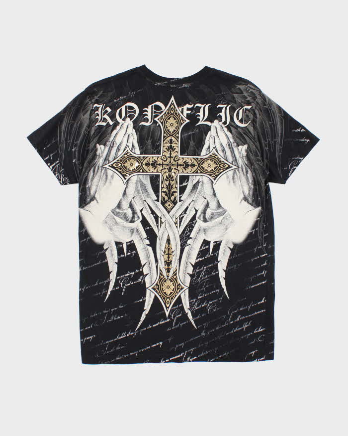 Vintage Y2k 00s Konflic All Over Print T-shirt - M