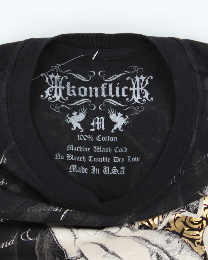 Vintage Y2k 00s Konflic All Over Print T-shirt - M