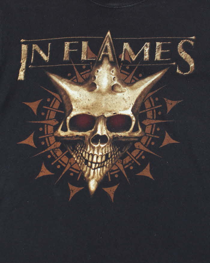 Vintage In Flames Black Short Sleeve T-shirt - M
