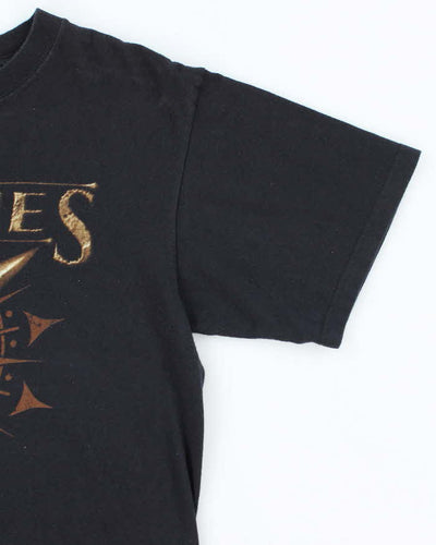 Vintage In Flames Black Short Sleeve T-shirt - M