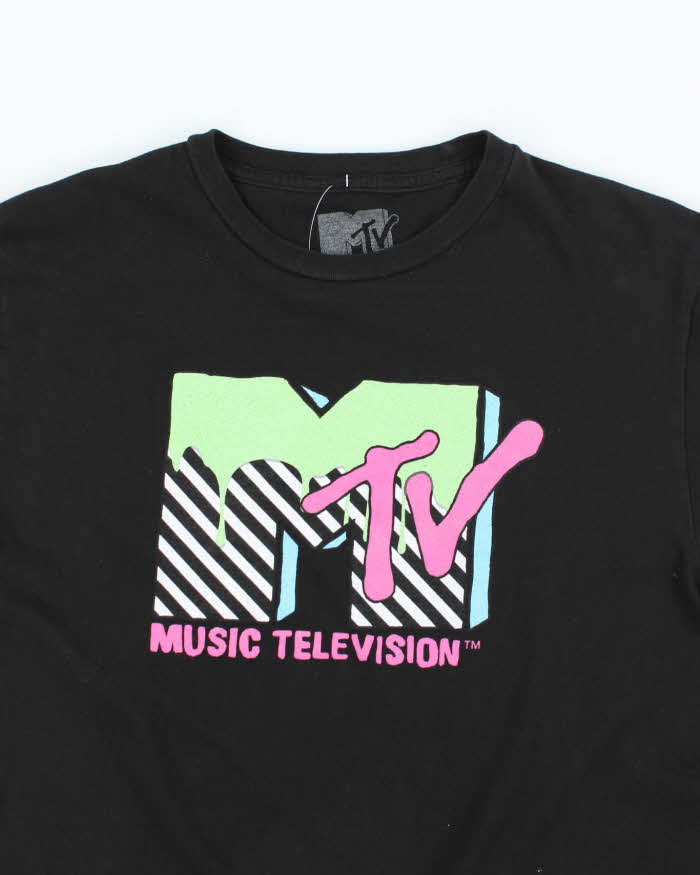 Vintage MTV Black Short Sleeve T-shirt - M