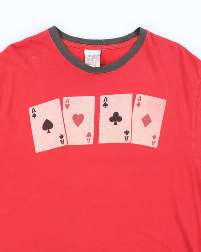 Vintage Lucky Brand Playing Cards T-shirt - XL
