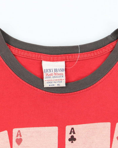 Vintage Lucky Brand Playing Cards T-shirt - XL
