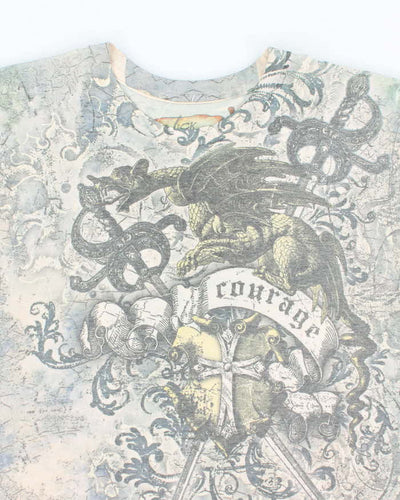 Vintage Y2k 00s Vick Mayhem All Over Print T-shirt - L