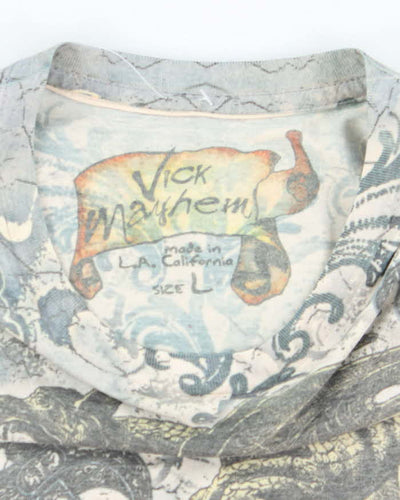 Vintage Y2k 00s Vick Mayhem All Over Print T-shirt - L